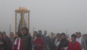 Demostración de fe, peregrinación con la Stma. Virgen de la Caridad desde Ibarra a Mira