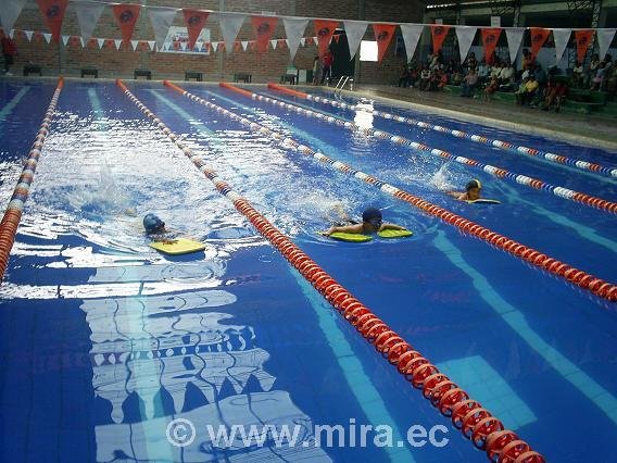 Competencia de natacion de los clubes de Cayambe y Mira