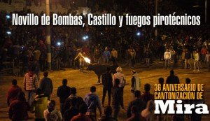 El Novillo de bombas en las fiestas de Mira